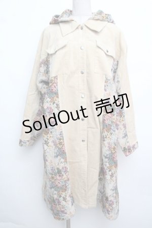 画像: merry jenny / ジャガードフードロングジャケット  ベージュ S-26-01-15-046-LO-CO-HR-ZS