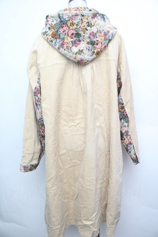 画像2: merry jenny / ジャガードフードロングジャケット  ベージュ S-26-01-15-046-LO-CO-HR-ZS (2)