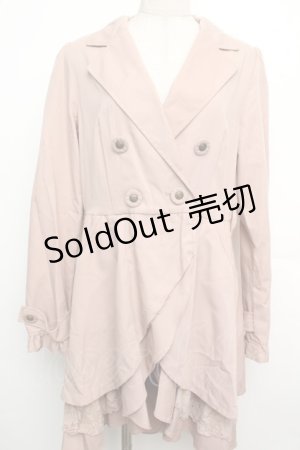 画像: axes femme / 裾フリルトレンチコート  ピンク S-26-01-15-048-AX-CO-HR-ZS