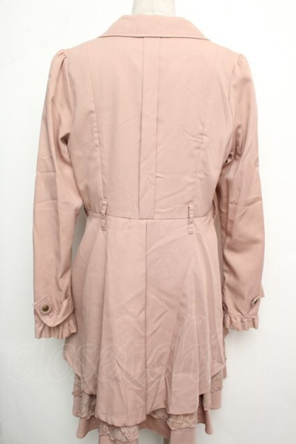 画像3: axes femme / 裾フリルトレンチコート  ピンク S-26-01-15-048-AX-CO-HR-ZS (3)