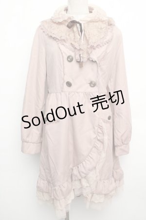 画像: axes femme / レーシートレンチコート  ピンク S-26-01-15-049-AX-CO-HR-ZS