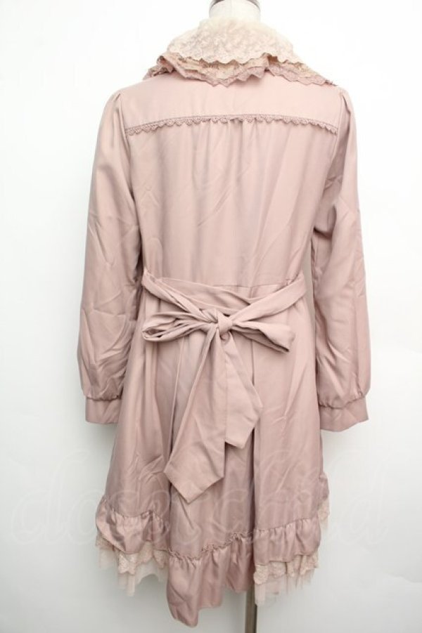 画像2: axes femme / レーシートレンチコート  ピンク S-26-01-15-049-AX-CO-HR-ZS (2)