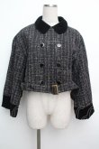 画像1: axes femme / ベルスリーブツィードジャケット  黒 S-26-01-15-052-0-JA-HR-ZS (1)
