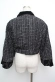 画像2: axes femme / ベルスリーブツィードジャケット  黒 S-26-01-15-052-0-JA-HR-ZS (2)