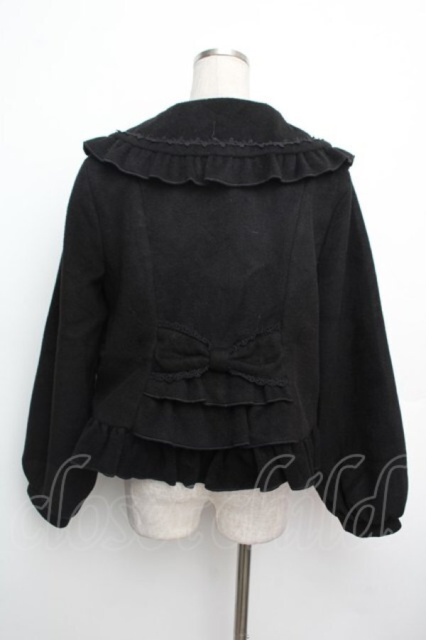 画像2: axes femme kawaii / バックフリルショートコート  黒 S-26-01-15-054-AX-CO-HR-ZS (2)