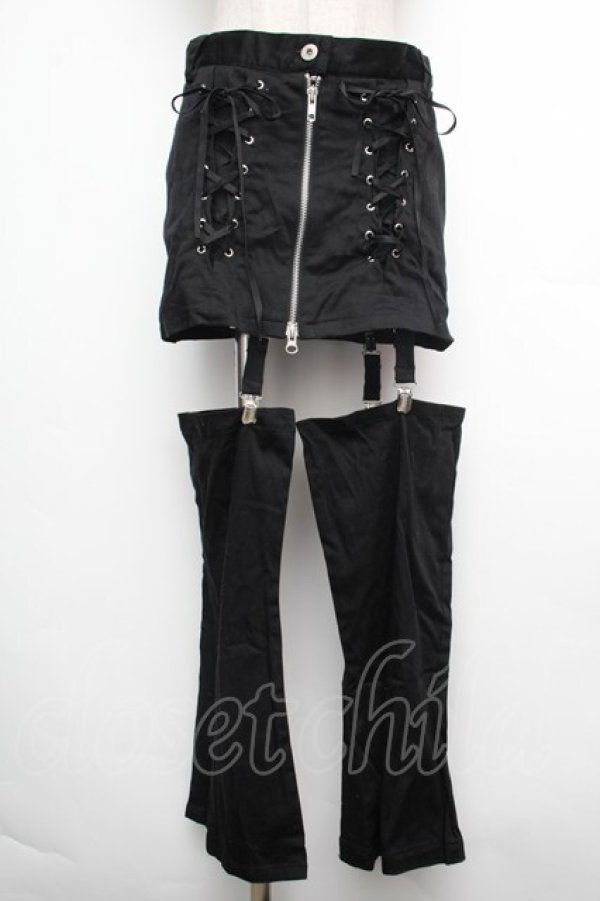 画像1: PEACE NOW / レッグカバー付きショートパンツ  黒 S-26-01-15-058-PU-PA-AS-ZS (1)