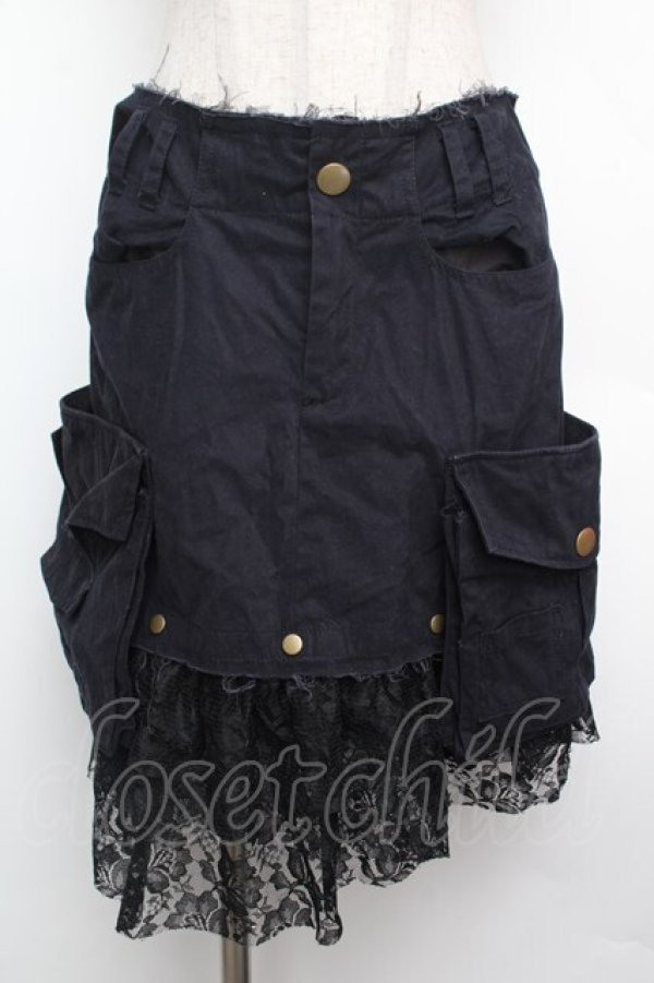 画像1: PEACE NOW / カーゴデザインスカート  黒 S-26-01-15-059-PU-SK-AS-ZS (1)