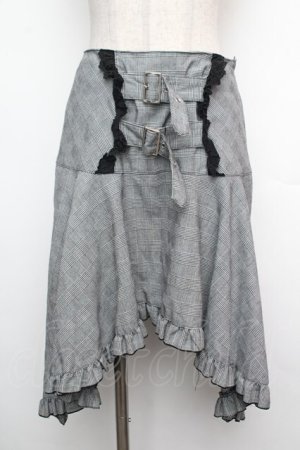 画像: PEACE NOW / グレンチェックスカート  グレー S-26-01-15-060-PU-SK-AS-ZS