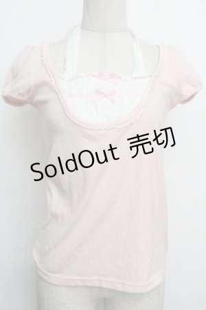 画像: LIZ LISA / レース切替カットソー  ピンク S-26-01-15-015-LO-TO-AS-ZS