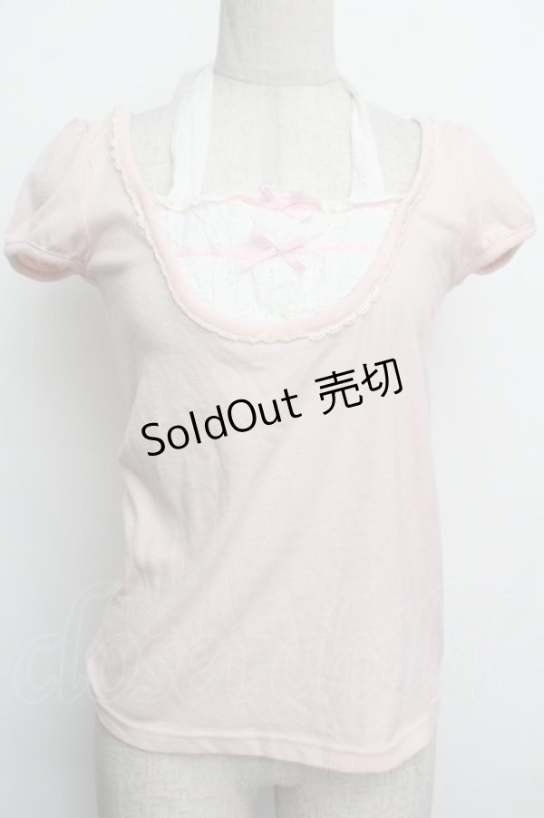 画像1: LIZ LISA / レース切替カットソー  ピンク S-26-01-15-015-LO-TO-AS-ZS (1)