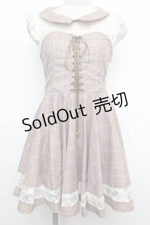 画像: LIZ LISA / グレンチェックワンピース  ブラウン S-26-01-15-020-LO-OP-AS-ZS