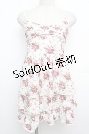 画像: LIZ LISA / ローズブーケキャミワンピース  白ｘ赤 S-26-01-15-021-LO-OP-AS-ZS