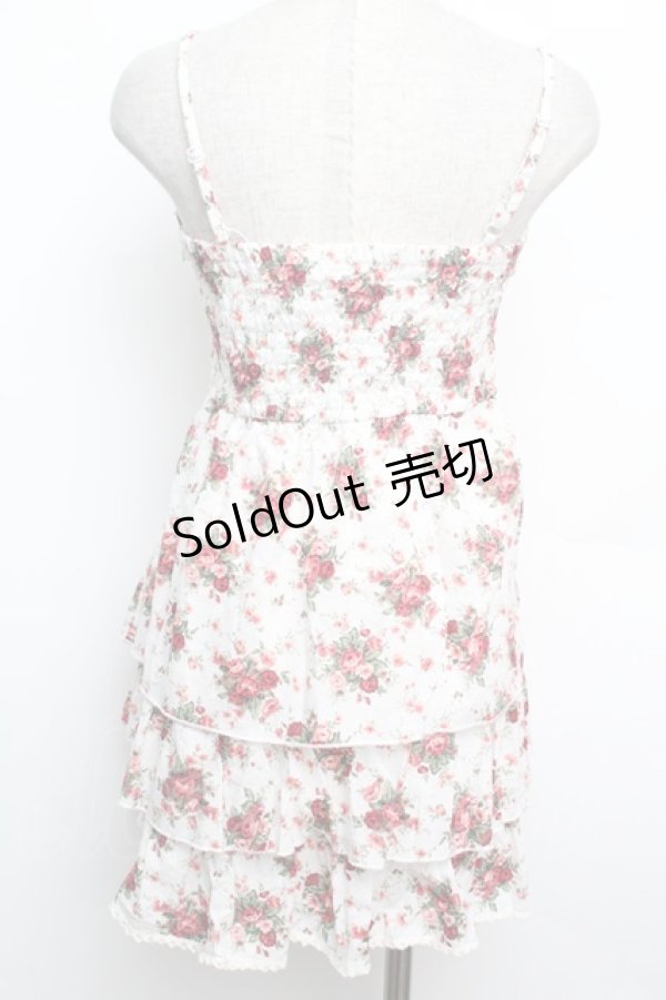 画像2: LIZ LISA / ローズブーケキャミワンピース  白ｘ赤 S-26-01-15-021-LO-OP-AS-ZS (2)