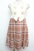 画像1: LIZ LISA / チェック切替ワンピース  ブラウンｘオフ S-26-01-15-023-LO-OP-AS-ZS (1)
