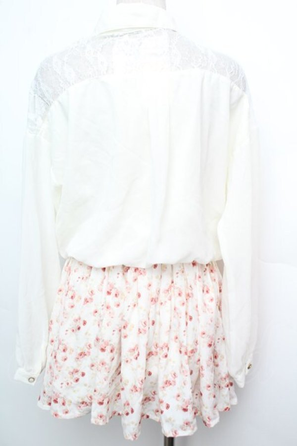 画像2: LIZ LISA / フラワー切り替えワンピース  オフ S-26-01-15-031-LO-OP-AS-ZS (2)