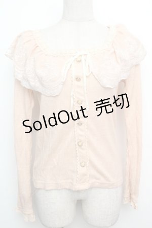 画像: LIZ LISA / 刺繍襟リブトップス  ピンク S-26-01-15-032-LO-TO-AS-ZS