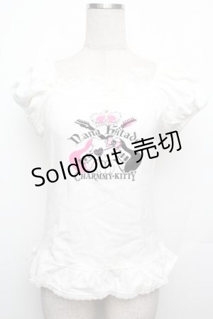 画像: BABY,THE STARS SHINE BRIGHT / Distortion NANA CHARMMY Tシャツ  白 S-26-01-15-003-BA-TO-AS-ZS