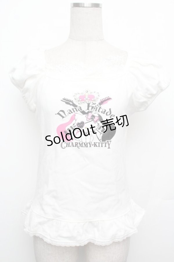 画像1: BABY,THE STARS SHINE BRIGHT / Distortion NANA CHARMMY Tシャツ  白 S-26-01-15-003-BA-TO-AS-ZS (1)