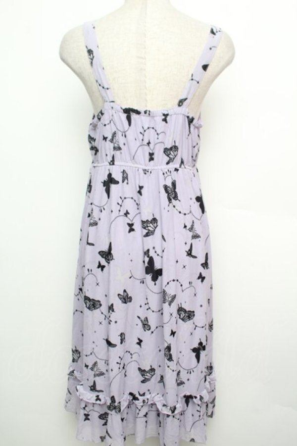 画像2: axes femme / バタフライチュールノースリーブワンピース  ラベンダー S-26-01-15-033-AX-OP-AS-ZS (2)