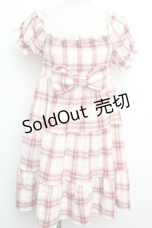 画像: LIZ LISA / チェックワンピース  白ｘピンク S-26-01-15-037-LO-OP-AS-ZS