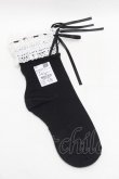 画像2: axes femme / ハシゴレースｘリボンソックス  黒ｘ白 S-26-01-16-004-AX-ZA-HR-ZS (2)