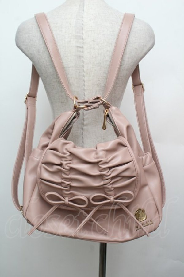 画像2: m petit by misako / AM*NIリボン3WAY バッグ  ピンク S-26-01-16-051-LO-BG-HR-ZS (2)