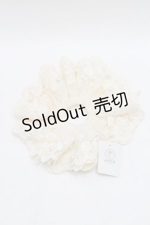 画像: axes femme / パール付きレースシュシュ  キナリ S-26-01-16-017-AX-AC-HR-ZS