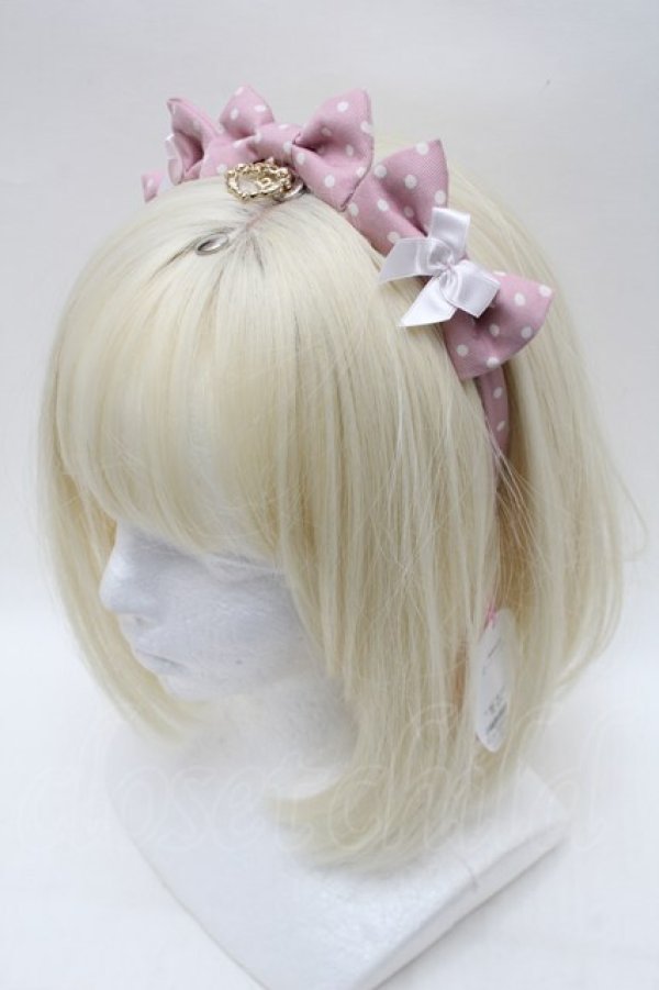 画像1: BABY,THE STARS SHINE BRIGHT / Dotツイルの3つリボンカチューシャ  ピンク S-26-01-16-028-BA-AC-HR-ZS (1)