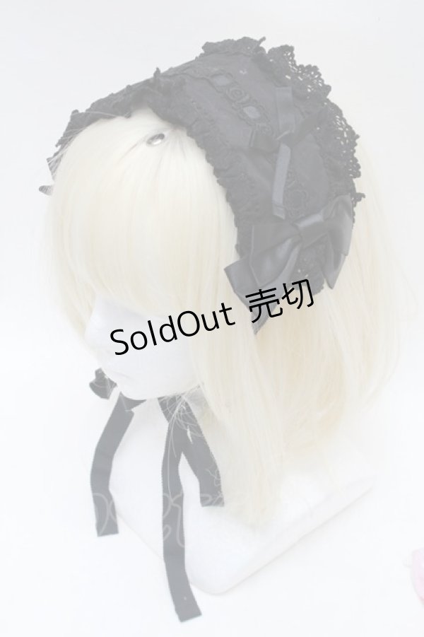 画像1: BABY,THE STARS SHINE BRIGHT / はしごレースヘッドドレス  黒 S-26-01-16-029-BA-AC-AS-ZS (1)