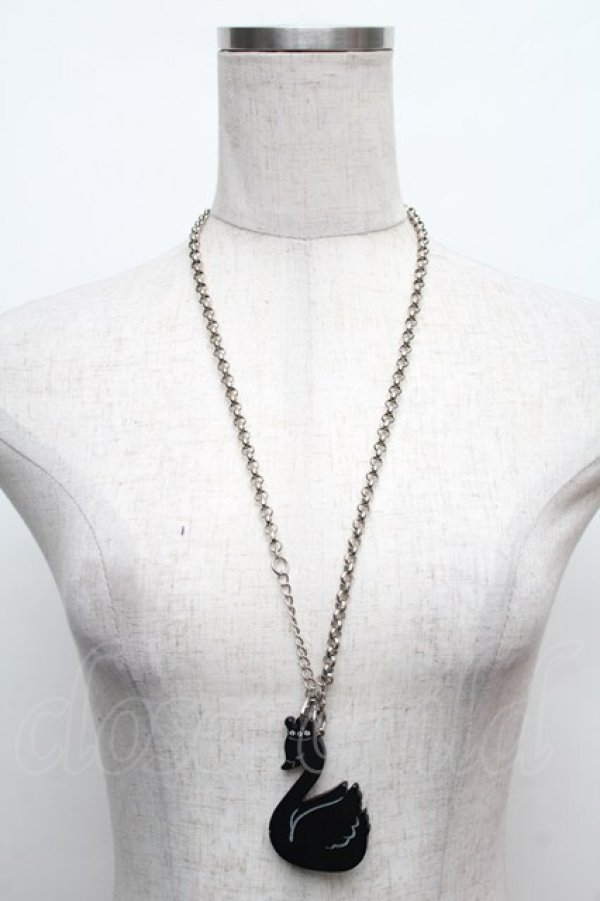 画像1: MILK / スワンネックレス  黒 S-26-01-16-039-ML-AC-AS-ZS (1)