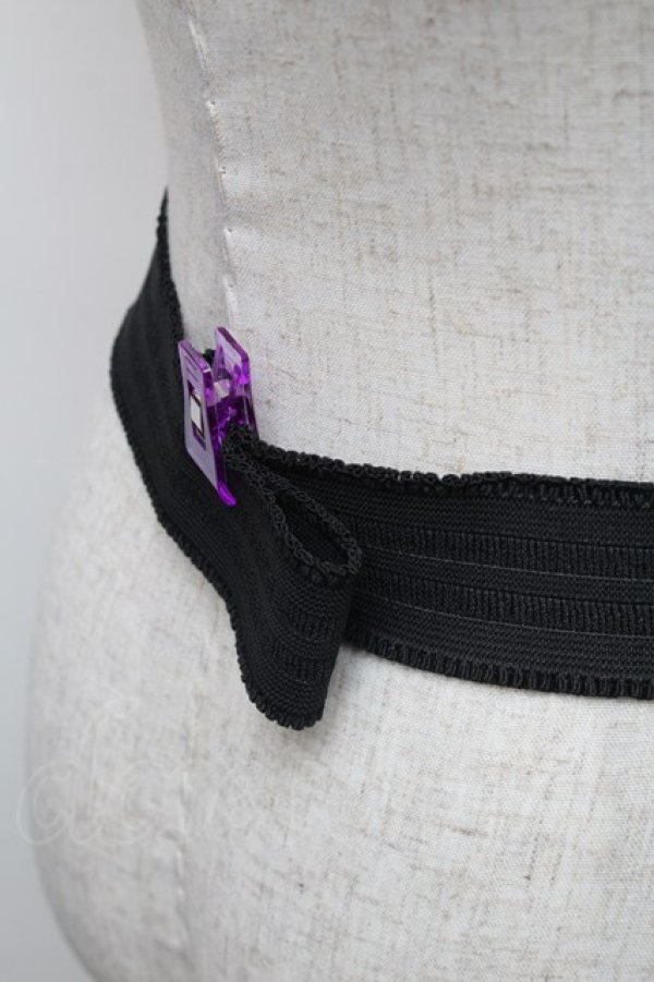 画像3: axes femme / ビジューモチーフゴムベルト  シルバー×黒 S-26-01-16-040-AX-BL-TE-ZS (3)