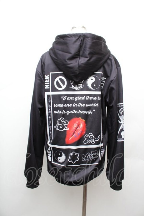 画像2: NieR Clothing / 転写裏起毛パーカー  黒 S-26-01-17-039-PU-TO-HR-ZS (2)