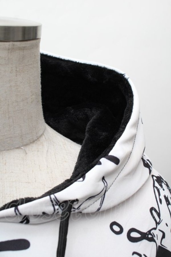 画像3: NieR / バイカラー裏起毛プルオーバー  黒ｘ白 S-26-01-17-040-EL-TO-HR-ZS (3)