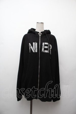 画像: NieR Clothing / ロゴ裏起毛ZIPパーカー  黒 S-26-01-17-041-PU-TO-HR-ZS