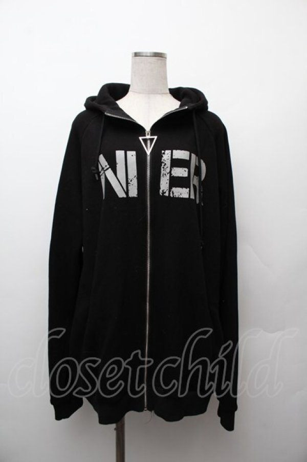 画像3: NieR Clothing / ロゴ裏起毛ZIPパーカー  黒 S-26-01-17-041-PU-TO-HR-ZS (3)