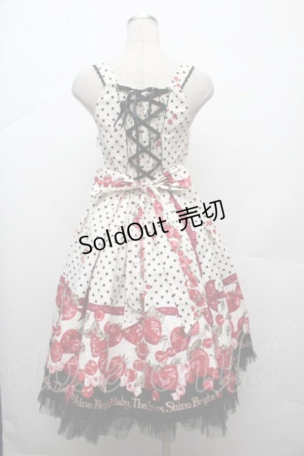 画像2: BABY,THE STARS SHINE BRIGHT / いちごみるくなStrawberry Daysチュチュジャンパースカート  白 S-26-01-17-043-BA-OP-AS-ZS (2)