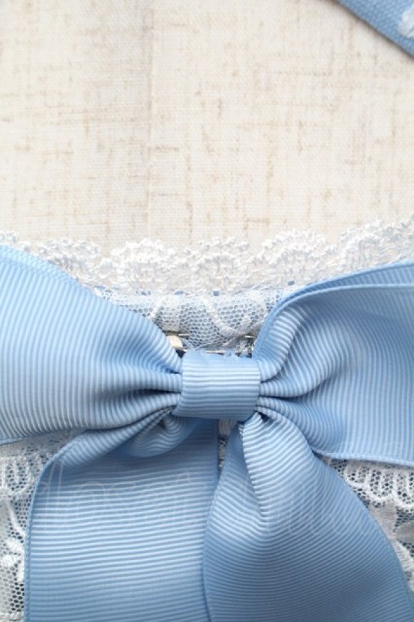 画像3: AND ROMEO / リボンレース豪華ジャンパースカート  サックスｘ白 S-26-01-17-045-LO-OP-HR-ZS (3)