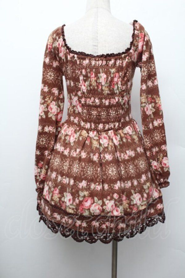 画像3: LIZ LISA / 花柄ニットチュニック  ブラウン S-26-01-17-056-LO-TO-HR-ZS (3)