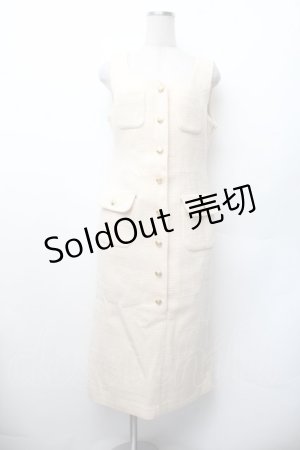 画像: an another angelus / ゴールド釦ツイードジャンパースカート  キナリ S-26-01-17-057-CA-OP-HR-ZT0201S