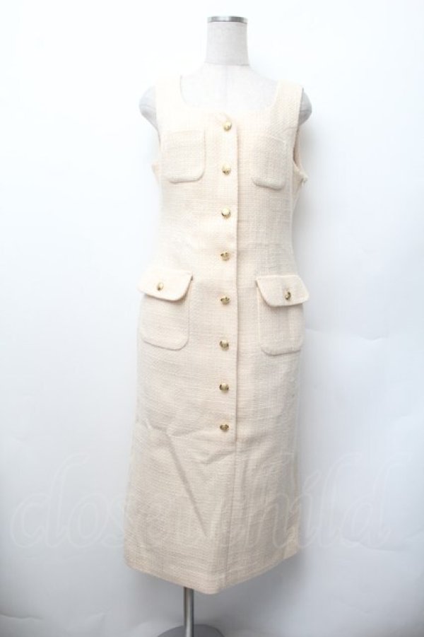 画像1: an another angelus / ゴールド釦ツイードジャンパースカート  キナリ S-26-01-17-057-CA-OP-HR-ZS (1)