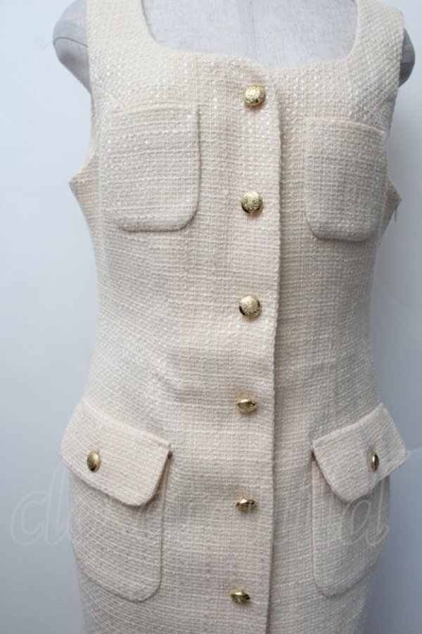 画像3: an another angelus / ゴールド釦ツイードジャンパースカート  キナリ S-26-01-17-057-CA-OP-HR-ZS (3)