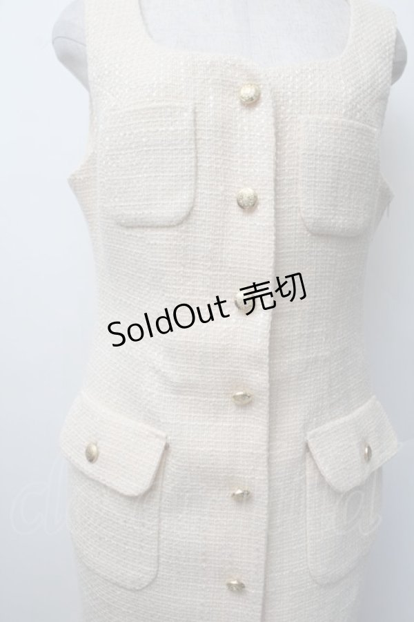 画像3: an another angelus / ゴールド釦ツイードジャンパースカート  キナリ S-26-01-17-057-CA-OP-HR-ZT0201S (3)