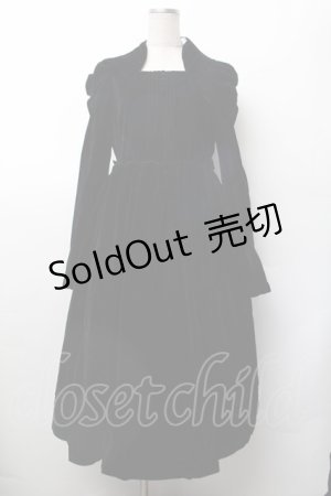 画像: axes femme kawaii / クラシカルベロアワンピース  黒 S-26-01-17-058-AX-OP-AS-ZS