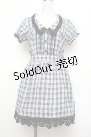 画像: axes femme / 裾レースチェックワンピース  ブルー S-26-01-17-059-AX-PA-HR-ZS