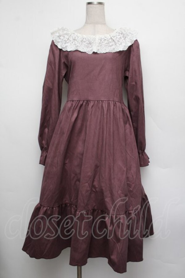 画像1: HirokoTokumine / キャサリンヌワンピース  ボルドー S-26-01-17-062-LO-OP-AS-ZS (1)