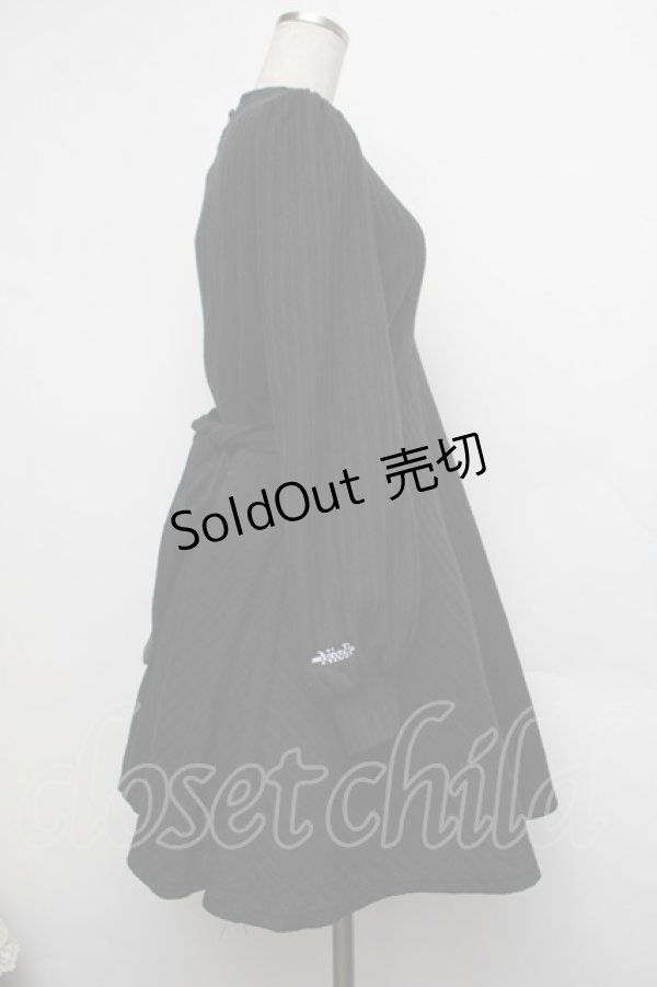 画像2: NieR Clothing / クロスニットワンピース  黒 S-26-01-17-065-PU-OP-HR-ZS (2)