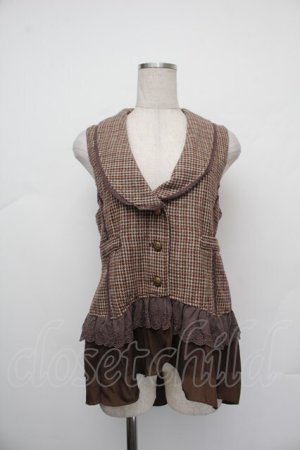 画像: axes femme / 裾シフォンベスト  ブラウン S-26-01-17-014-AX-TO-AS-ZS