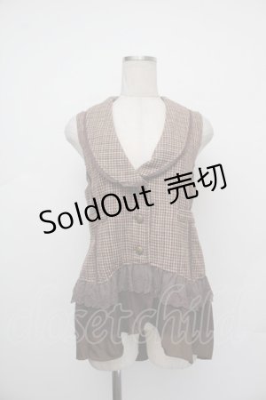 画像: axes femme / 裾シフォンベスト  ブラウン S-26-01-17-014-AX-TO-AS-ZS