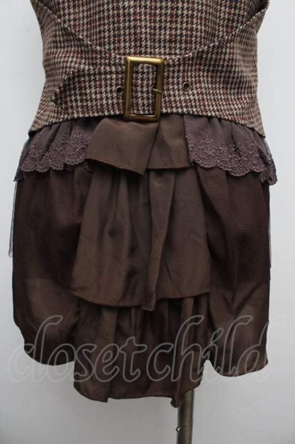 画像3: axes femme / 裾シフォンベスト  ブラウン S-26-01-17-014-AX-TO-AS-ZS (3)