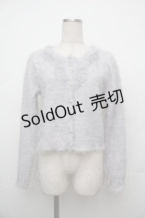 画像: axes femme / ローズレースシャギーカーディガン  グレー S-26-01-17-015-AX-TO-HR-ZS